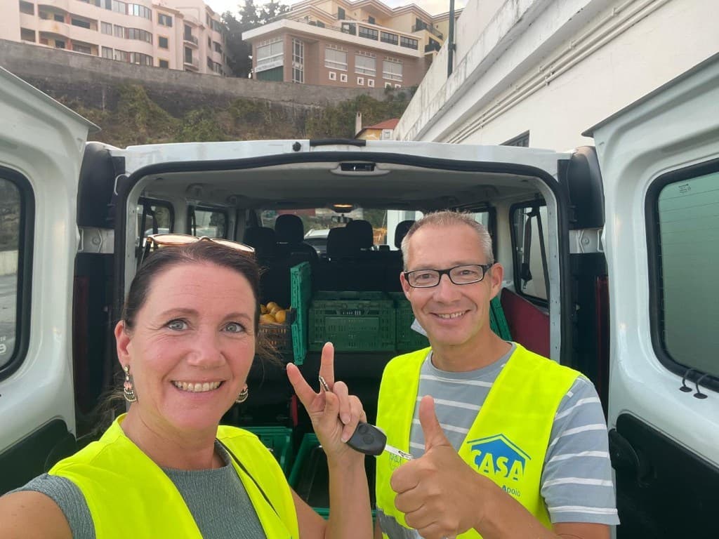 Simone and Andy Meyer volunteering — founders of Madeira Unlocked