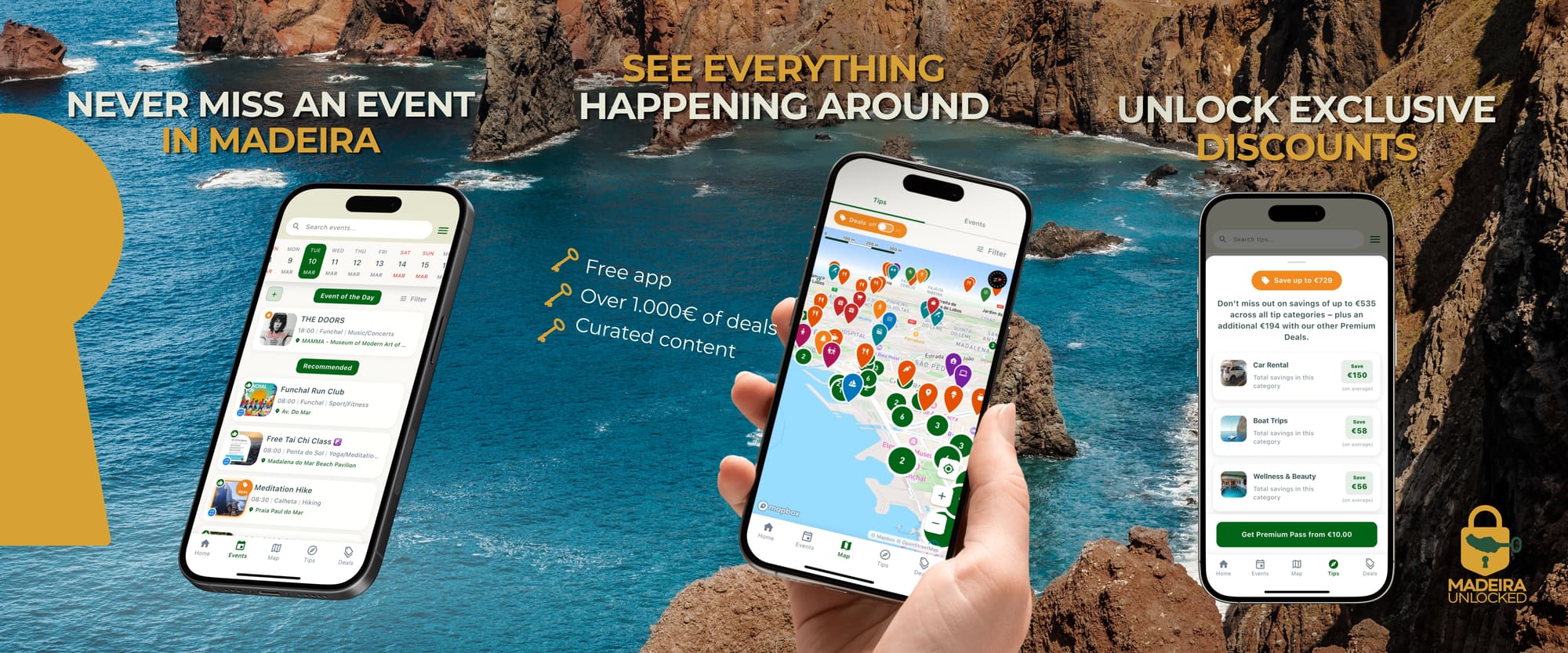 Madeira Unlocked app — events, map and exclusive deals