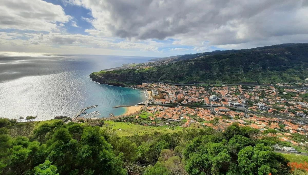 Machico bay and sandy beach