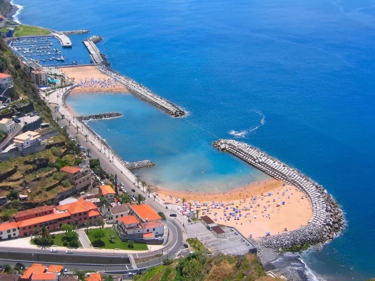 Calheta marina and sandy beach