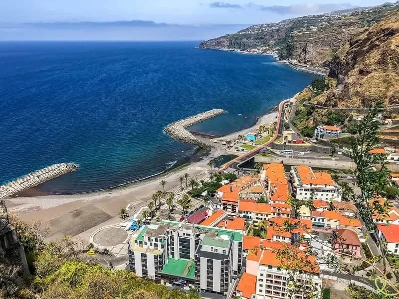 Ribeira Brava beach and town