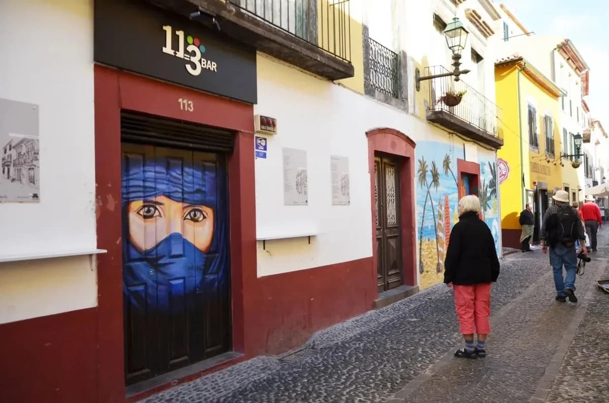 Colourful doors and streets in Funchal Old Town
