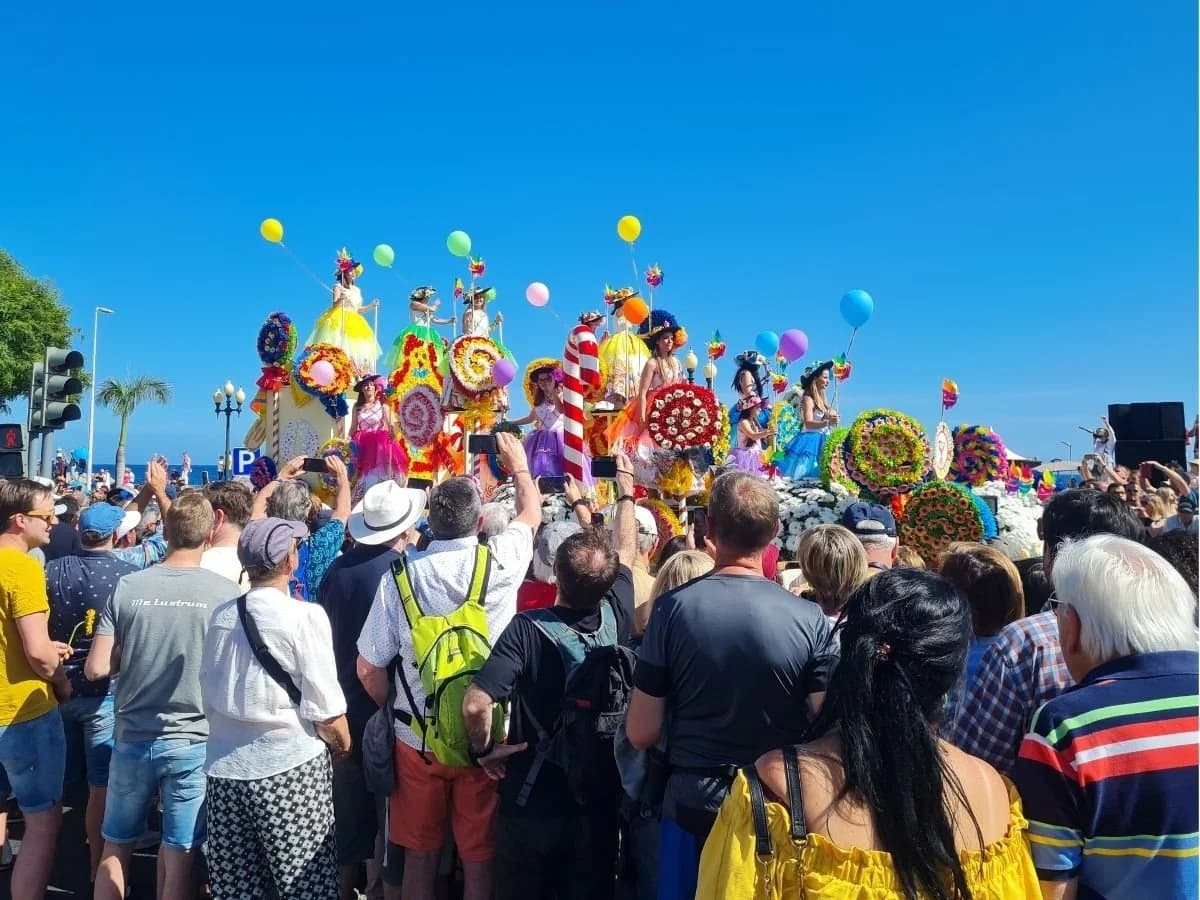 Colorful parade at Madeira Flower Festival 2026 in Funchal