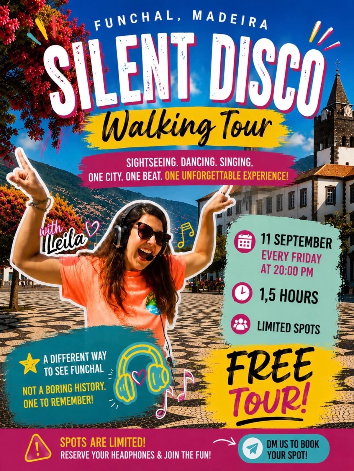 🎧💃🏼 SILENT DISCO WALKING TOUR - FUNCHAL! 🕺🎶