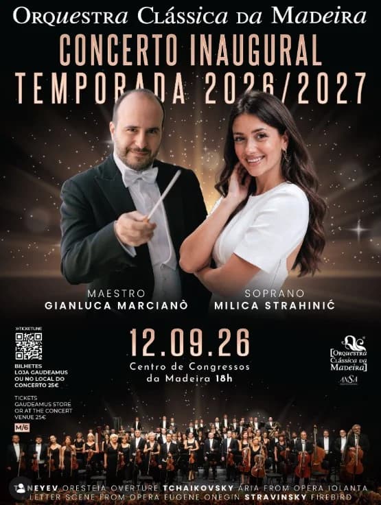 Official poster for the Madeira Classical Orchestra opening concert 2026