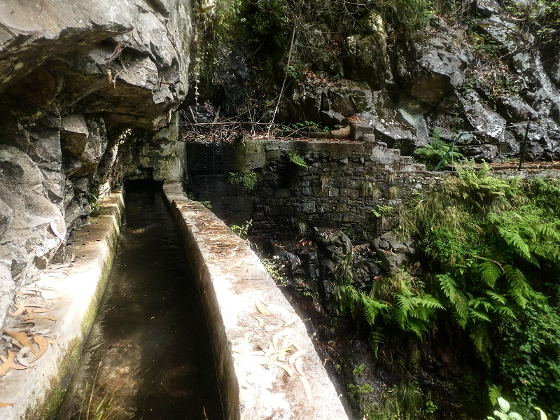 05.08.2021 Auf einem der schönsten Abschnitte der Levada Nova zwischen Arco Calheta und Canhas — Die erste Bachpassage mit der Umgehung — Foto 1