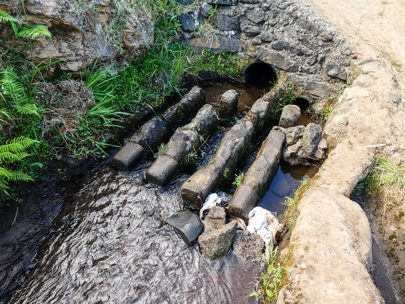 9 May 2019 Walk along the varied Levada Velha das Canhas — Start of the fine levada section, levada divider, side path running a little higher — photo 2