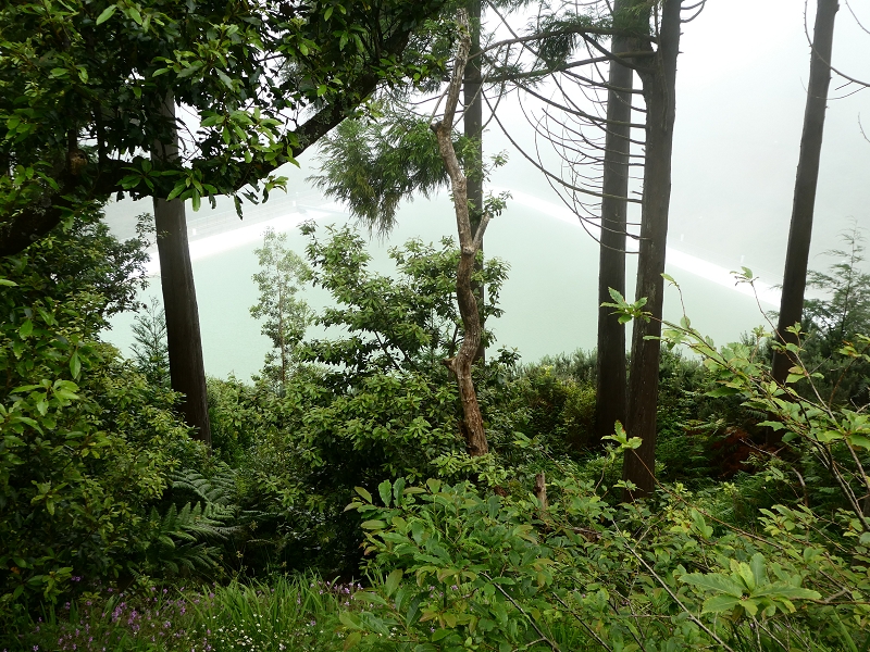 09.07.2018 Rundtour vom Portelapass über die Levada do Castelejo, Pico da Suna und die Levada da Portela — Trockene Levada da Portela und Speichersee — Foto 12