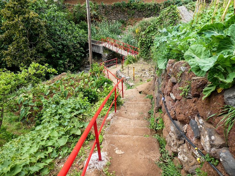 10.05.2019 Von Meia Legua nach Pomar de Rocha, auf die Levada do Lombo do Mouro und Abstieg über Furnas — Die Abkürzung mit den roten Geländern — Foto 3