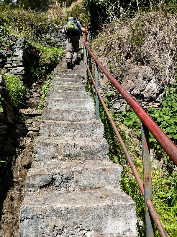 10.05.2019 Von Meia Legua nach Pomar de Rocha, auf die Levada do Lombo do Mouro und Abstieg über Furnas — Aufstieg ins Tal der Ribeira dos Fontes zum Ende der Stichstrasse — Foto 2