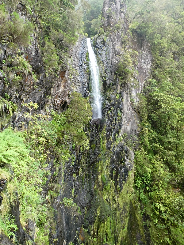 11 July 2018 From the Fanal road via Relvinha to the Levada do Seixal and ascent via the Levada do Norte to Paul da Serra — Hortela tunnel and waterfall, exposed course — photo 8