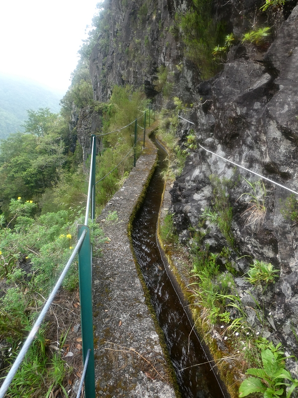 11 July 2018 From the Fanal road via Relvinha to the Levada do Seixal and ascent via the Levada do Norte to Paul da Serra — Hortela tunnel and waterfall, exposed course — photo 11