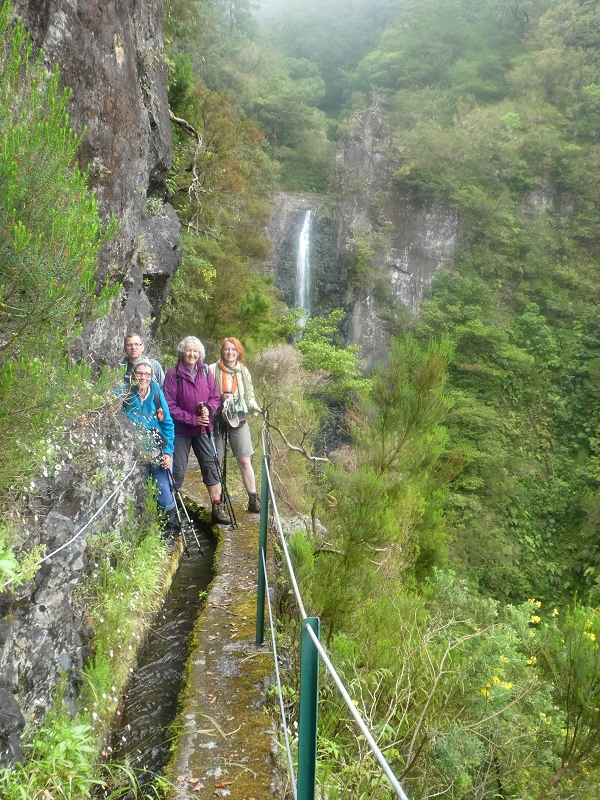 11 July 2018 From the Fanal road via Relvinha to the Levada do Seixal and ascent via the Levada do Norte to Paul da Serra — Hortela tunnel and waterfall, exposed course — photo 12