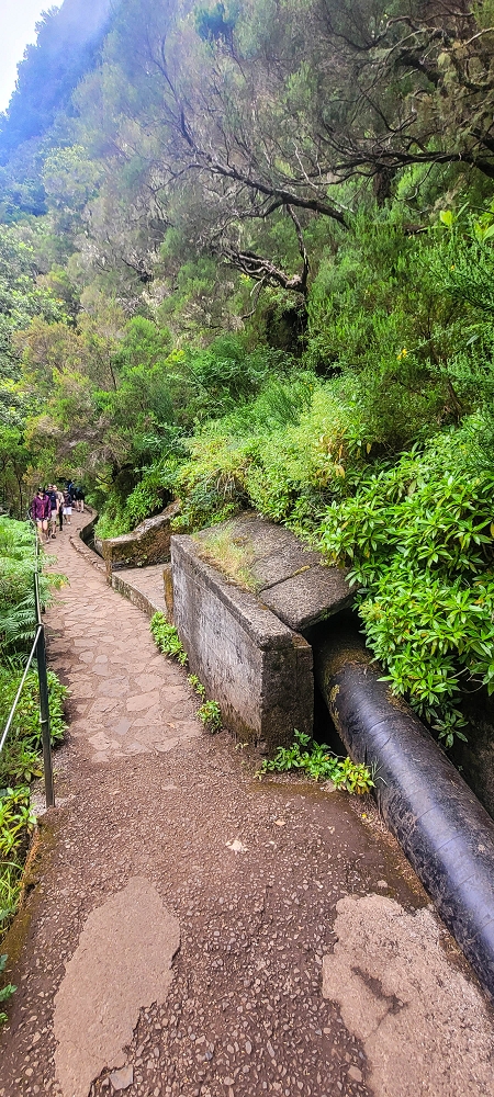 12 June 2024 Over Pico Fernandes and the Vereda do Pau Seco to the 25 Fontes — The drinking-water pipe, and the course on the levada service path and in the Reitertunnel — photo 3