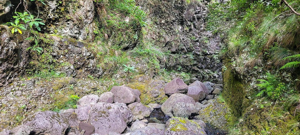 14.06.2024 Traumtour im Rabaçal abseits der Touristenströme — Kreuzung der Levada da Senhora mit der Ribeira Grande: - Im Bachbett der Ribeira flussaufwärts — Foto 5