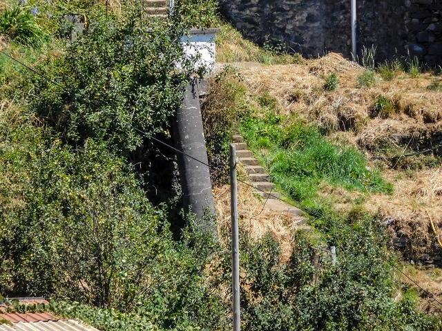 19 August 2017 On the trail of the Levada do Pico do Arvoredo in and around Camacha — From here the levada runs in pipes, but old remains can still be seen — photo 6