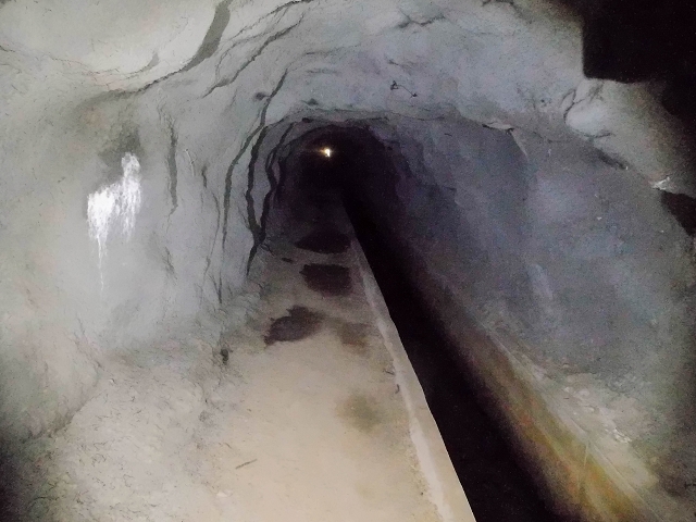 19 August 2017 On the trail of the Levada do Pico do Arvoredo in and around Camacha — Through the Nogueira tunnel to the levada divider at the south-western entrance — photo 4