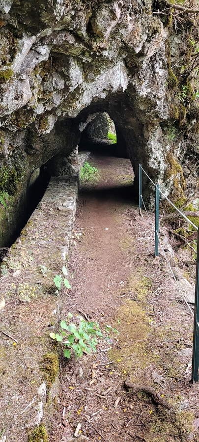 20 de junho de 2024 Túnel da Levada da Rocha Vermelha, a lagoa verde e o Furado Velho — Até ao Furado Velho — foto 1