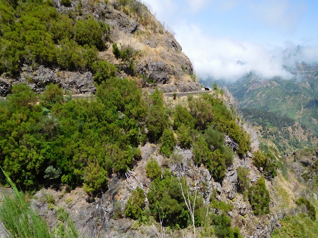 21.07.2015 Cascalho von Pedras, Levada das Rabaças und Lombo do Mouro — Östlicher Tunnelausgang und Levada das Rabacas. — Foto 5