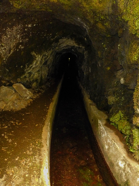 13 August 2017 The great tunnel-rat diploma: From the Madre of the Levada do Norte to the gravel track from Ginjas to Estanquinhos — The long tunnel and the crossing of the western main branch of the Ribeira dos Pombos — photo 1