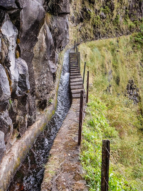 13 August 2017 The great tunnel-rat diploma: From the Madre of the Levada do Norte to the gravel track from Ginjas to Estanquinhos — Past the levada house to the great gorge of the Ribeira do Agua do Vento — photo 9