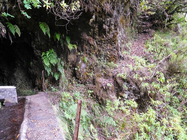 13 August 2017 The great tunnel-rat diploma: From the Madre of the Levada do Norte to the gravel track from Ginjas to Estanquinhos — The window at the crossing of the Ribeira de Joao Delgado — photo 3