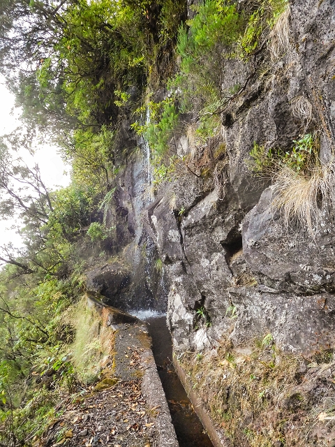 13 August 2017 The great tunnel-rat diploma: From the Madre of the Levada do Norte to the gravel track from Ginjas to Estanquinhos — The window at the crossing of the Ribeira de Joao Delgado — photo 13