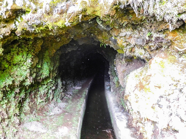 13 August 2017 The great tunnel-rat diploma: From the Madre of the Levada do Norte to the gravel track from Ginjas to Estanquinhos — The window at the crossing of the Ribeira de Joao Delgado — photo 15
